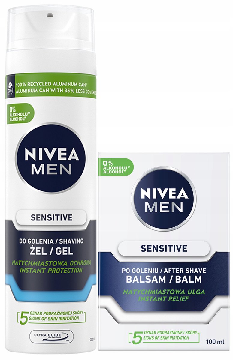 Nivea Men Sensitive, Zestaw Do Golenia Łagodzący, 2 Szt.