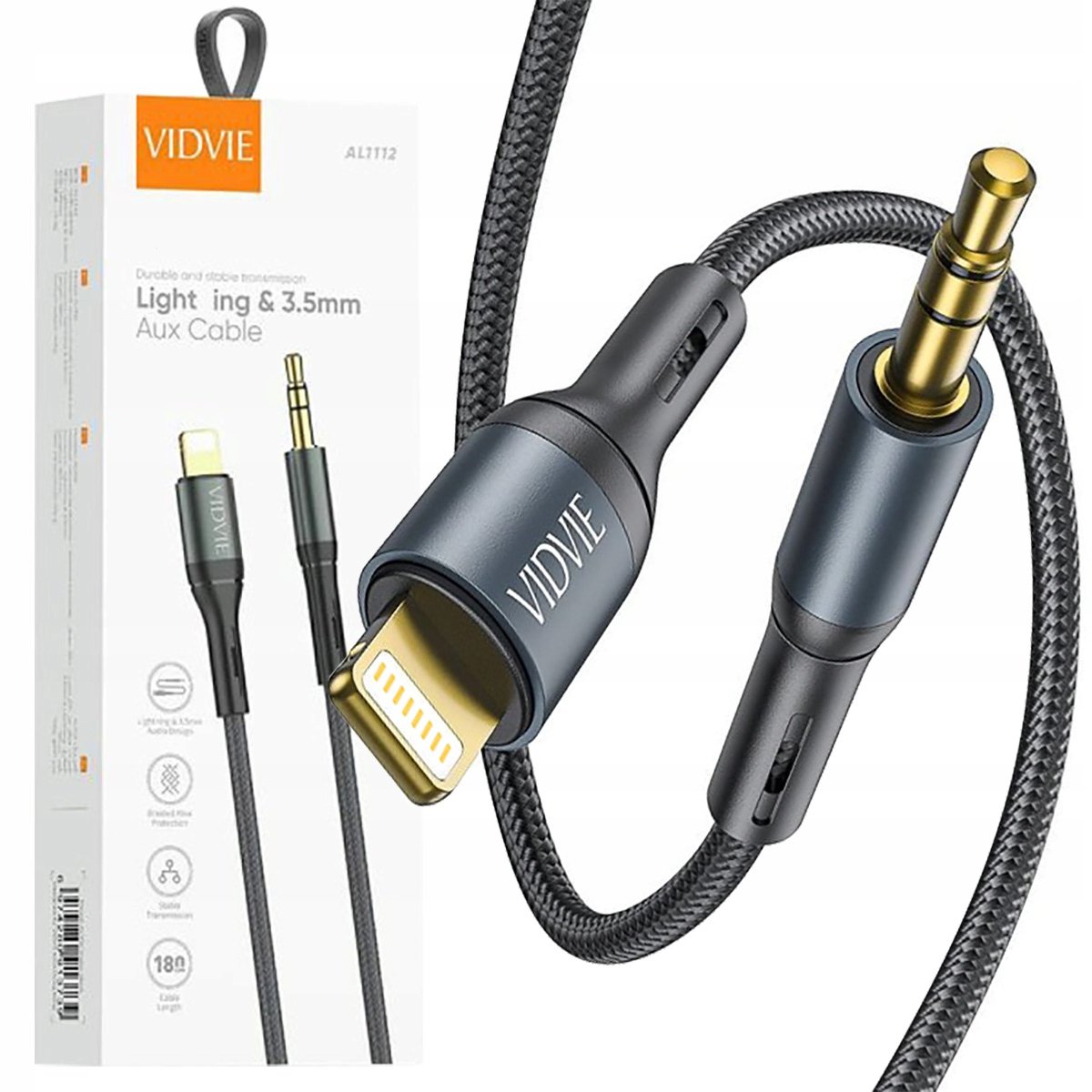 KABEL AUDIO PRZEJŚCIÓWKA IPHONE MINI JACK 3,5 AUX