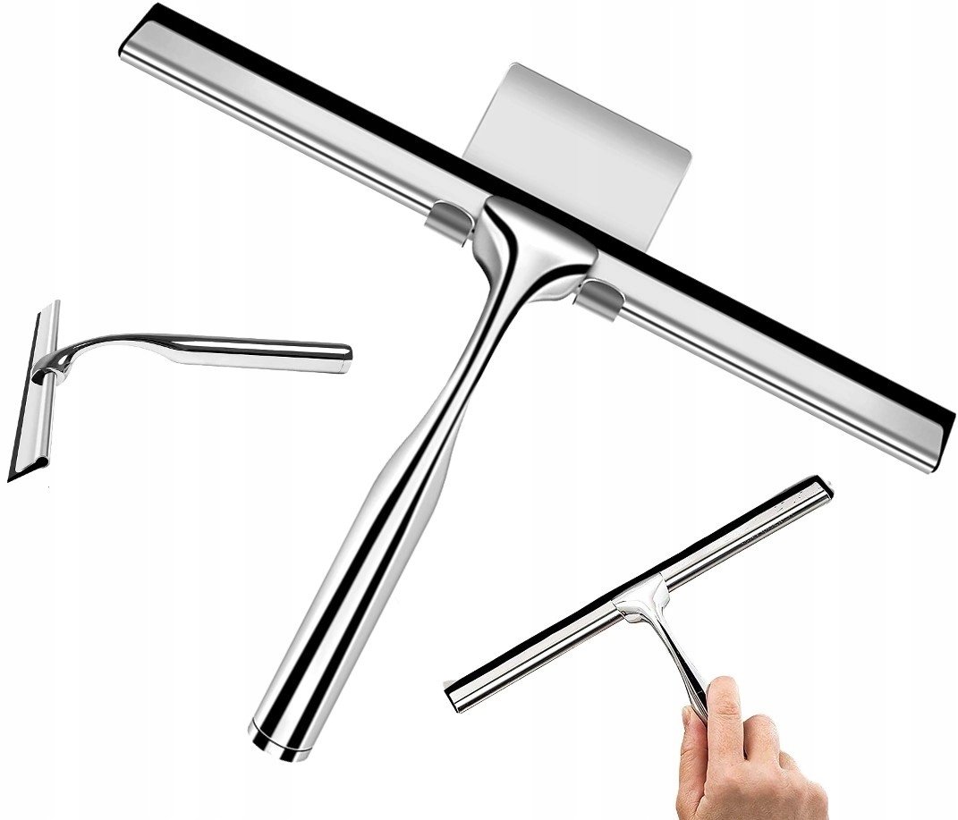 Srebrna Ściągaczka Silikonowa do Okna Szyb Luster