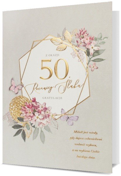 Kartka na 50 rocznicę ślubu Złote gody H2848