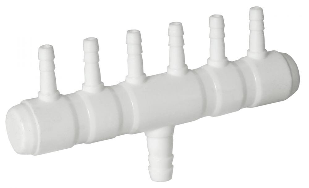 Rozdzielacz powietrza wejście 8 mm na 6 wyjść 4 mm