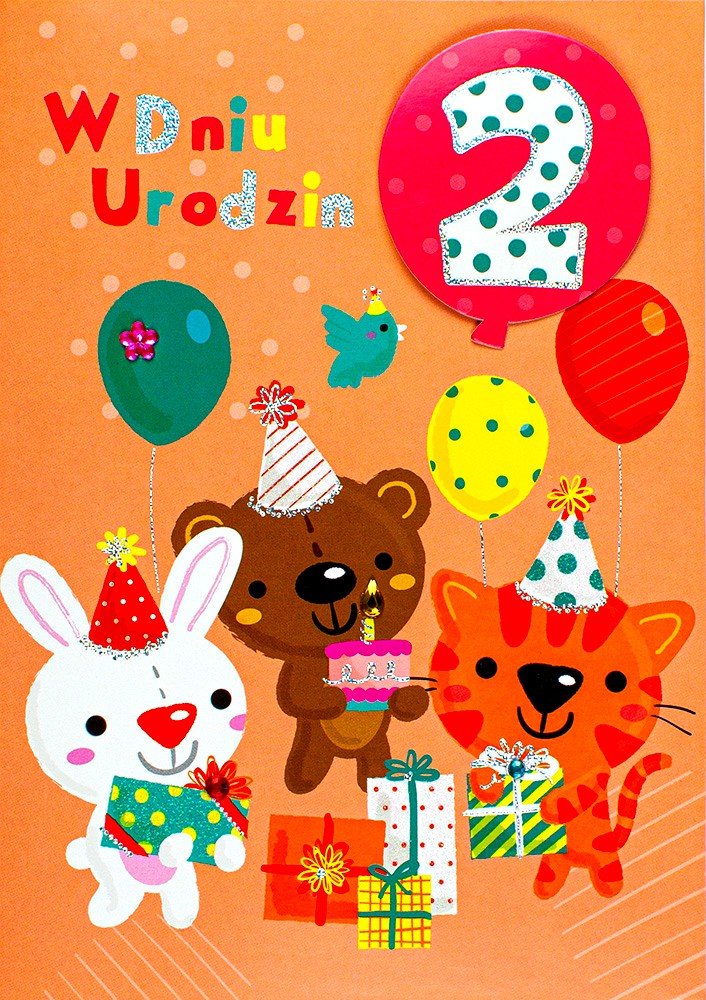 Kartka na 2 urodzinki dla dziewczynki M841