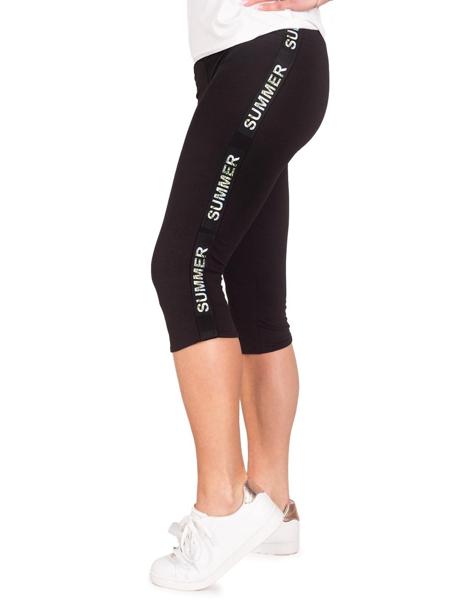 Legginsy dziewczęce getry 3/4 z lampasem SUMMER 158-164