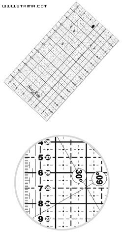 Donwei Linijka do patchworku i quiltingu 160x320mm M1632 BK