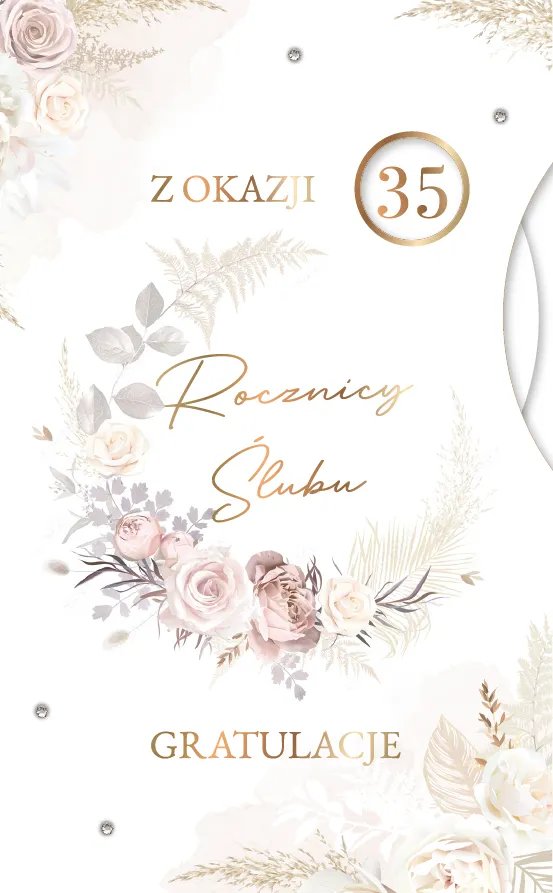 Kartka na Rocznicę Ślubu z cyfrą do ustawienia KP207