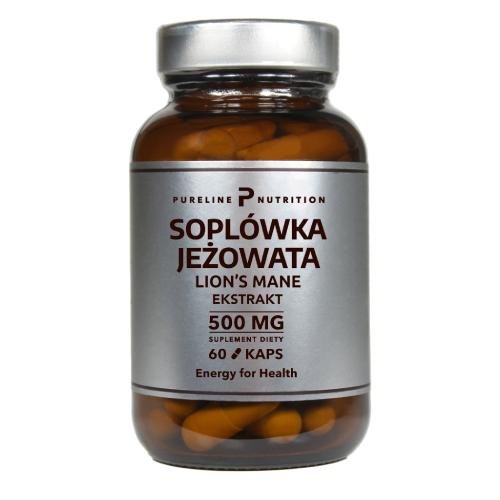 Soplówka jeżowata Ekstrakt 500 mg 60 kapsułek - Pureline Nutrition ( Lion's Mane)