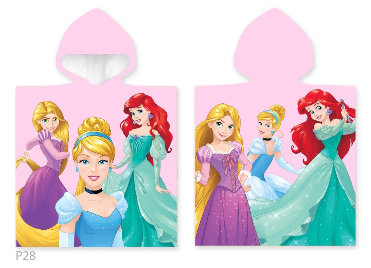 Carbotex, ręcznik poncho 55X110 cm, DISNEY KSIĘŻNICZKI