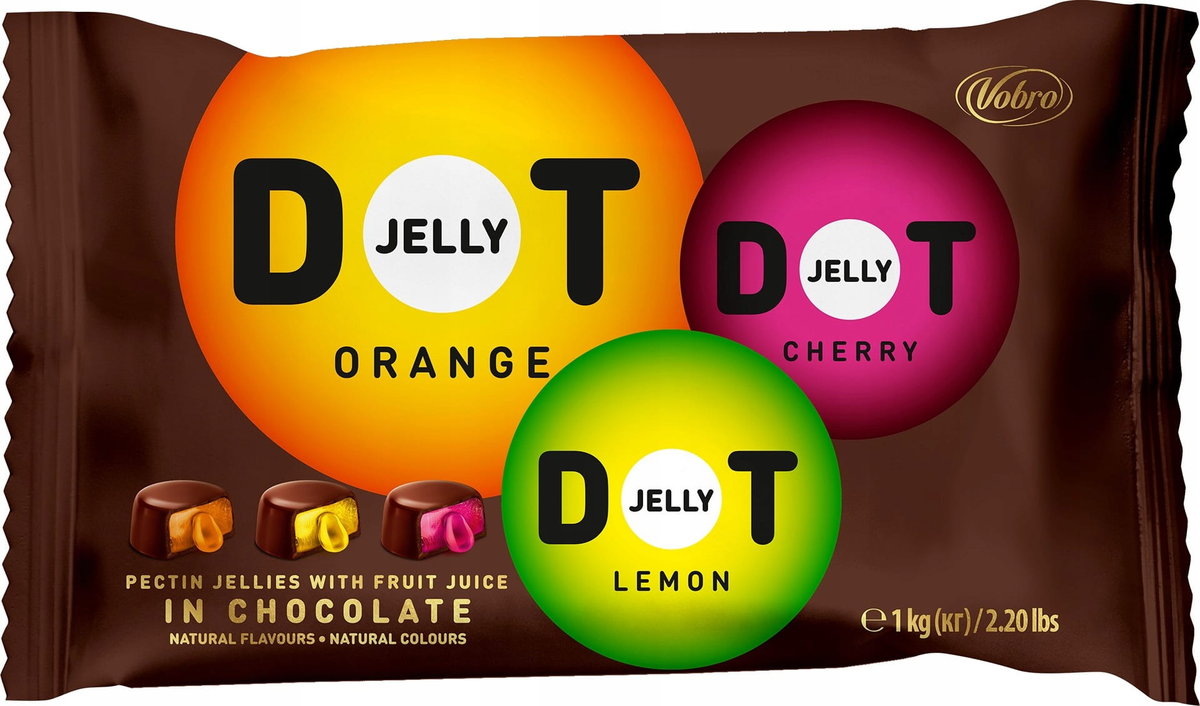 Cukierki Galaretki w Czekoladzie Jelly-Dot 1kg Vobro