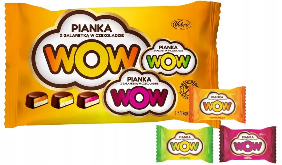 Cukierki WOW Pianka Z Galaretką w Czekoladzie Vobro 1Kg