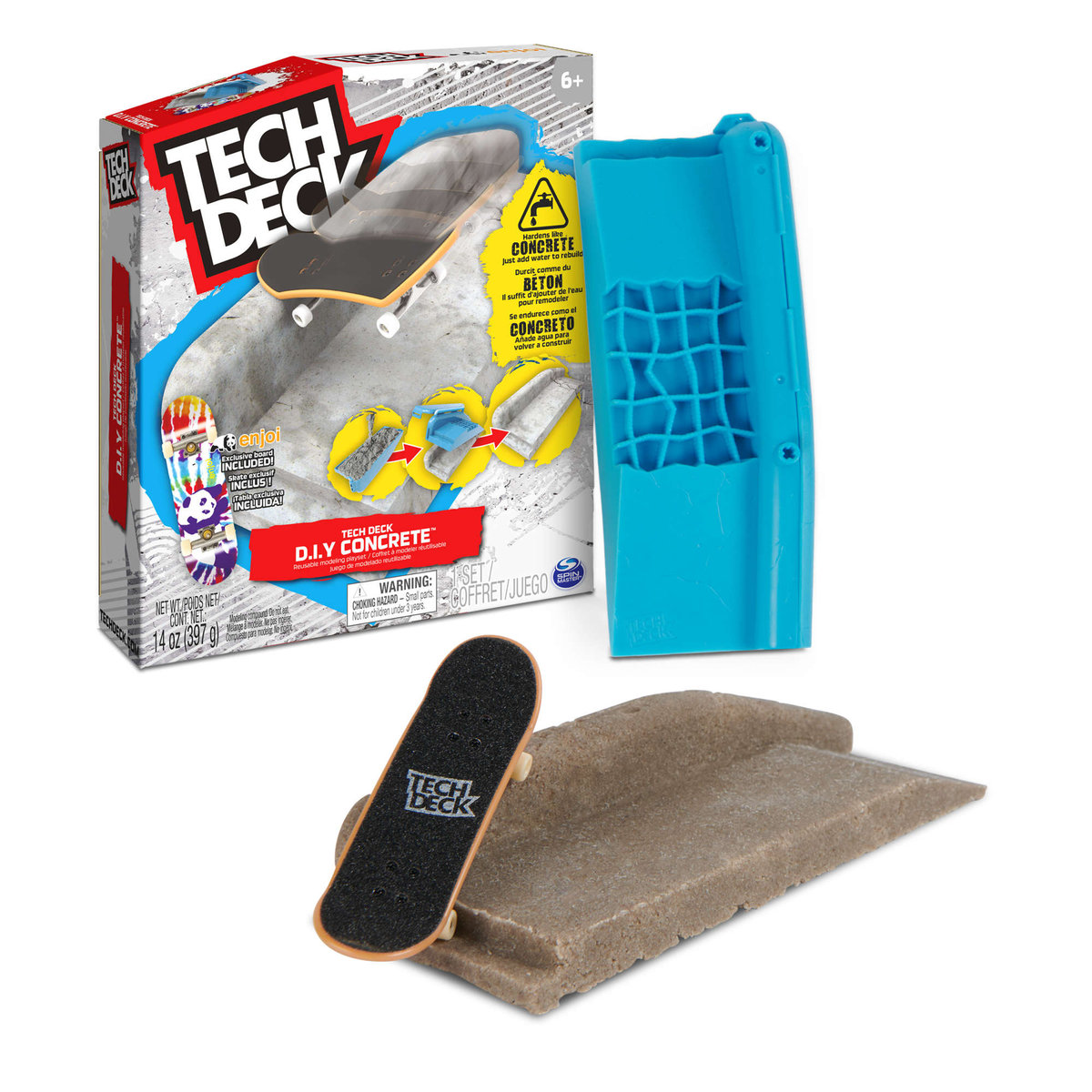 Tech Deck DIY Conrete Beton wielokrotnego użytku Rampa + fingerboard