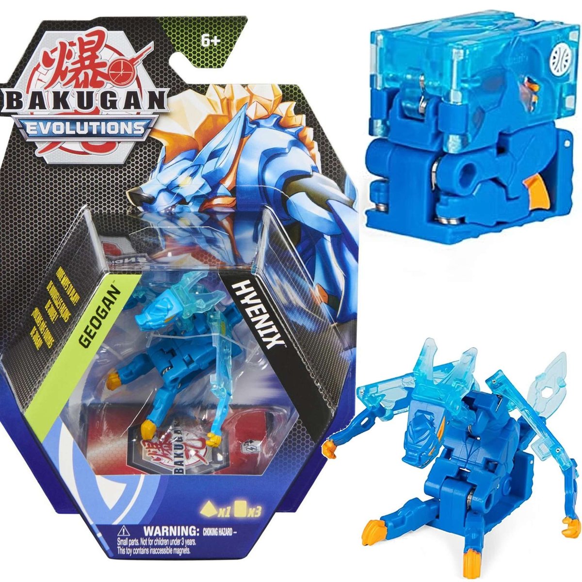 Bakugan Evolutions Geogan Aquos Hyenix figurka i karty