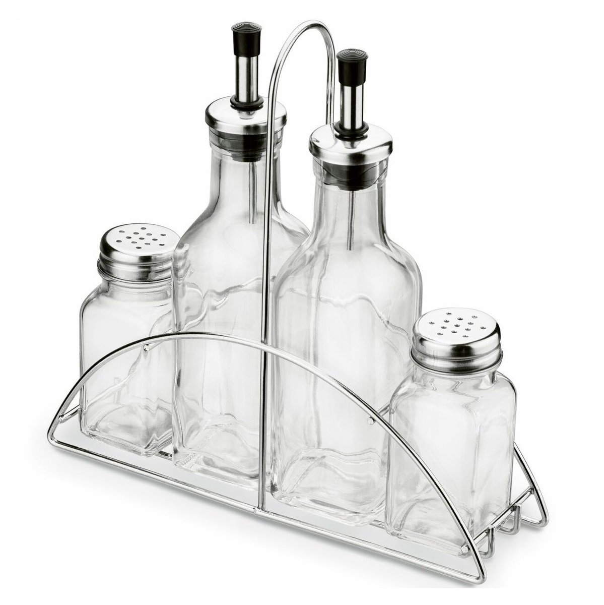 Pojemniki na przyprawy 4 sztuki metalowy stojak z uchwytem Tadar Quinn