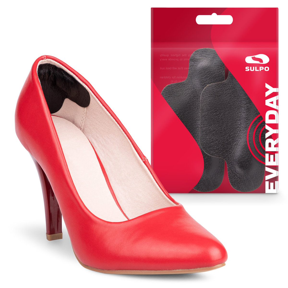 Zapiętki do zbyt dużych butów samoprzylepne czarne