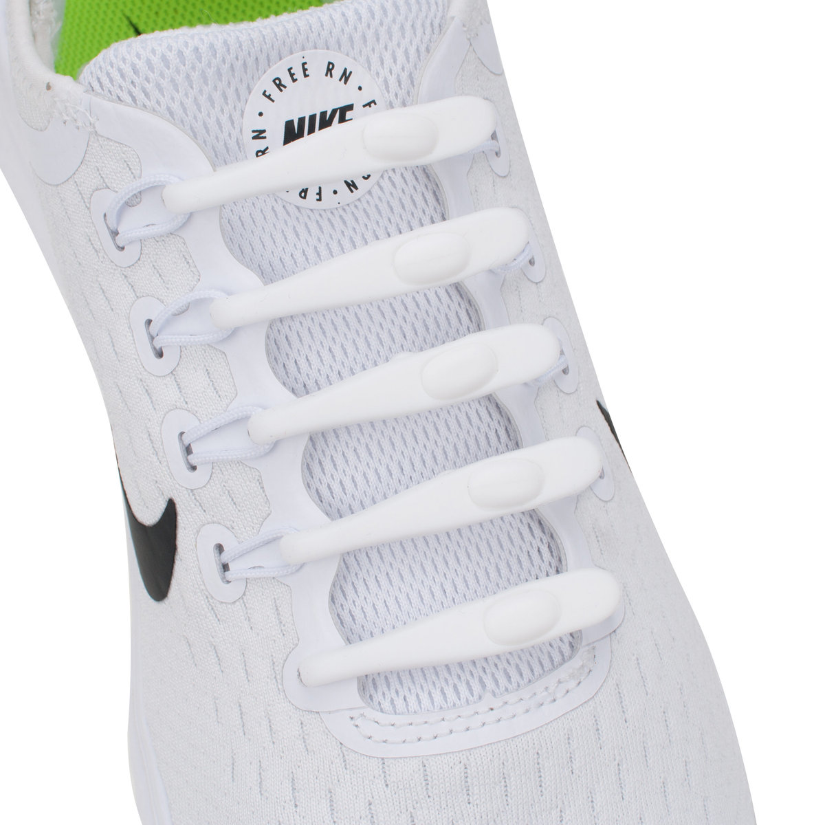 Sznurówki spinki GUMOWE elastyczne sportowe białe