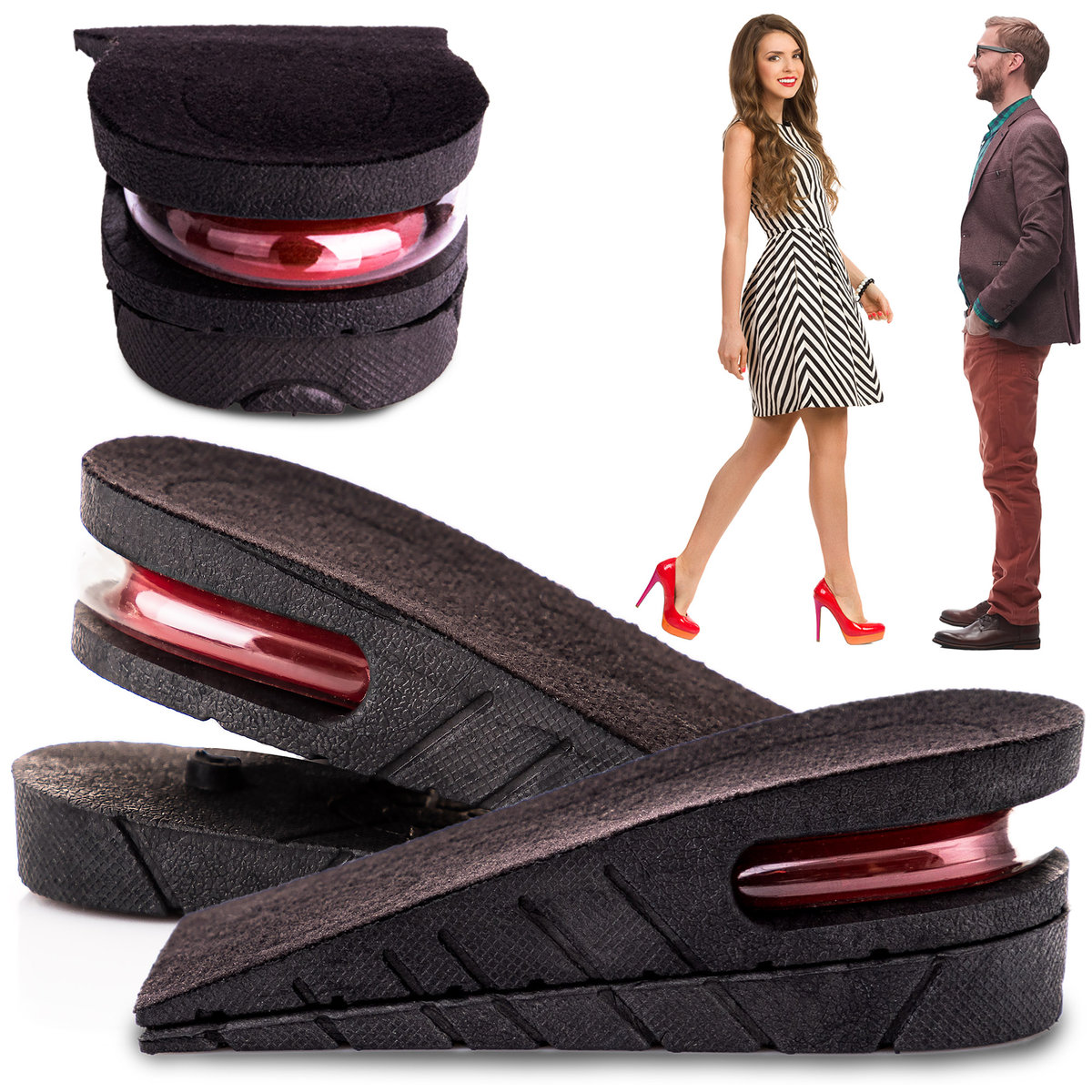 Podwyższające podpiętki wkładki butów wzrost 5 CM