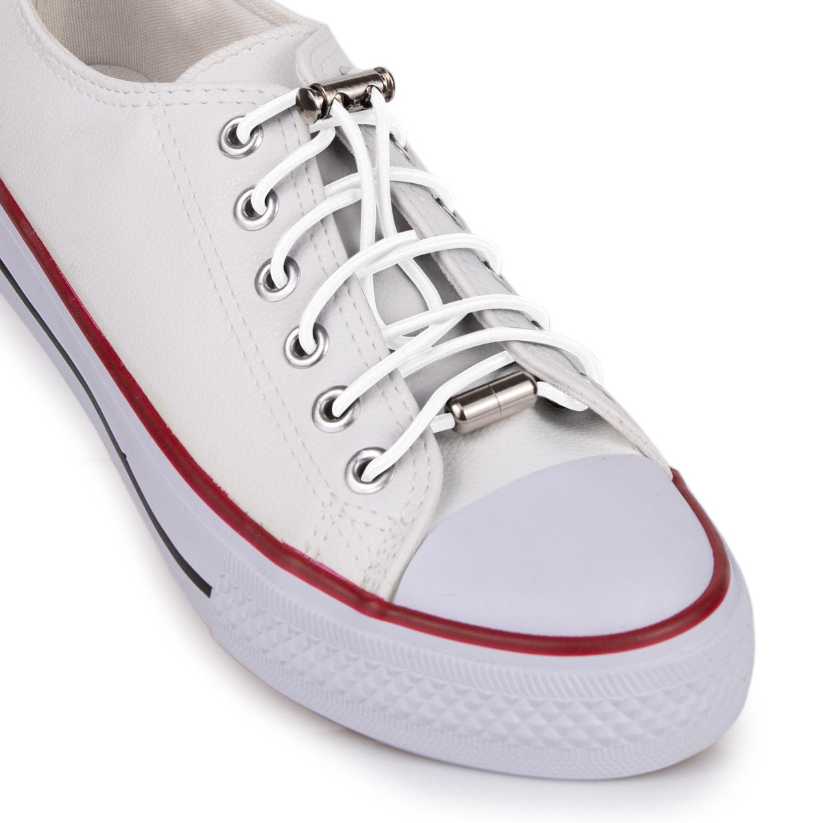 Sznurówki elastyczne bez wiązania białe