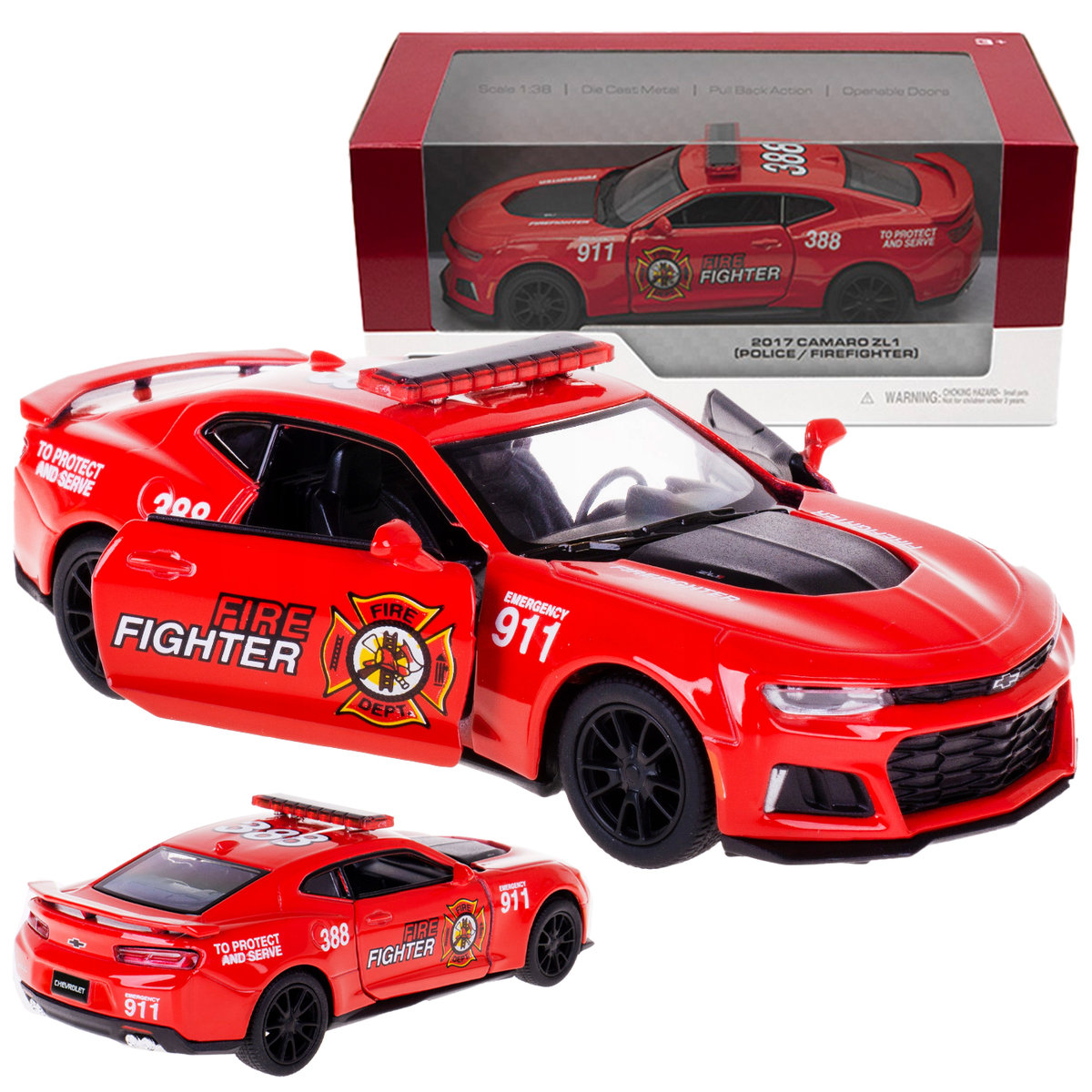 2017 CAMARO ZL1 POLICJA/STRAŻ 1:38 ZABAWKA DLA DZIECI