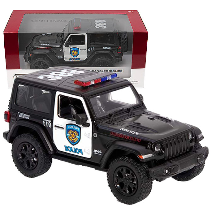 2018 JEEP WRANGLER POLICJA 1:34 ZABAWKA DLA DZIECI