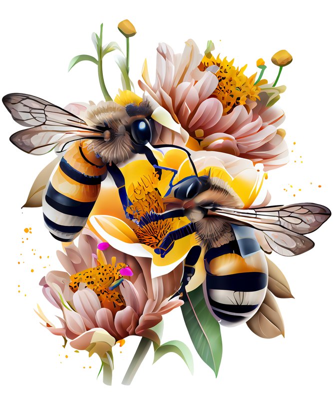 Naprasowanka Pszczoła kwiaty miód art 2
