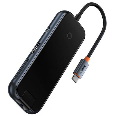 Baseus AcmeJoy HUB 8-Portowy USB-C do 1xHDMI / 2xUSB-A 3.0 / 1xUSB-A 2.0 / 1xUSB-C PD&Data / 1xRJ45 / 1xSD/TF ciemnoszary