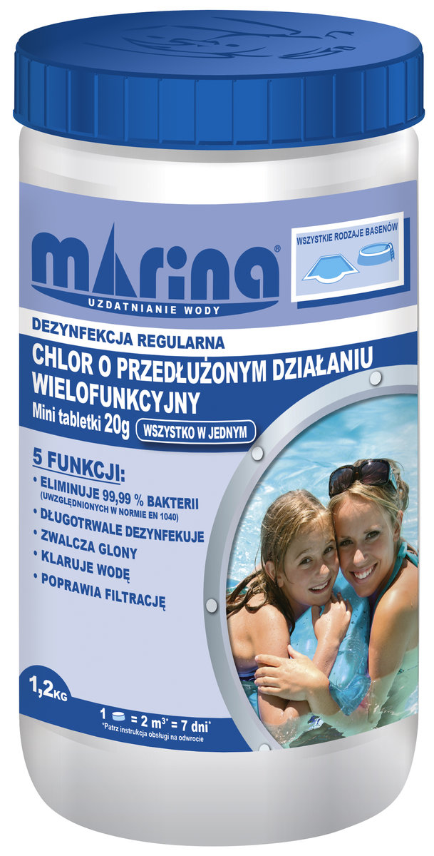 MARINA Chlor o przedłużonym działaniu Tabletki 20g 1.2 kg