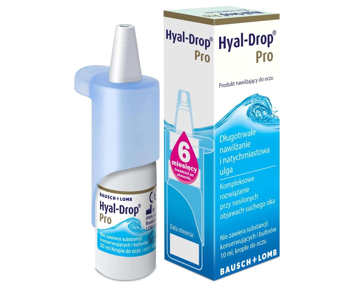 VALEANT SP. Z O.O. SP.J. Hyal-Drop Pro, nawilżające krople do oczu, 10 ml