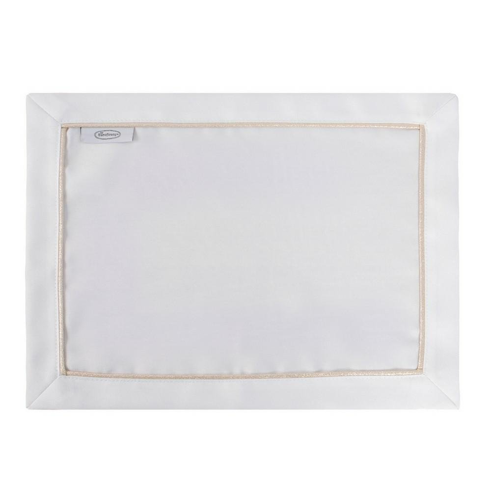 Obrus podkładka 30x40x4 Madele biały złota lamówka w pudełku komplet Eurofirany