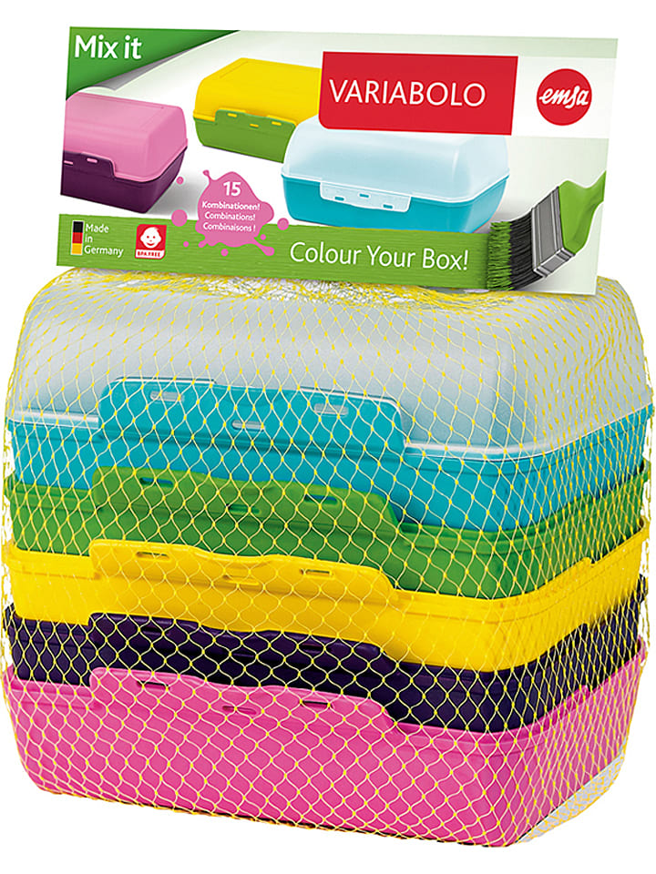 Emsa Pudełka (6 szt.) w różnych kolorach na lunch - 16 x 7 x 11 cm