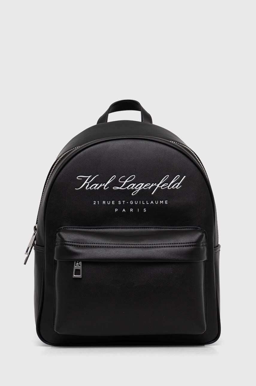 Karl Lagerfeld plecak damski kolor czarny duży z nadrukiem