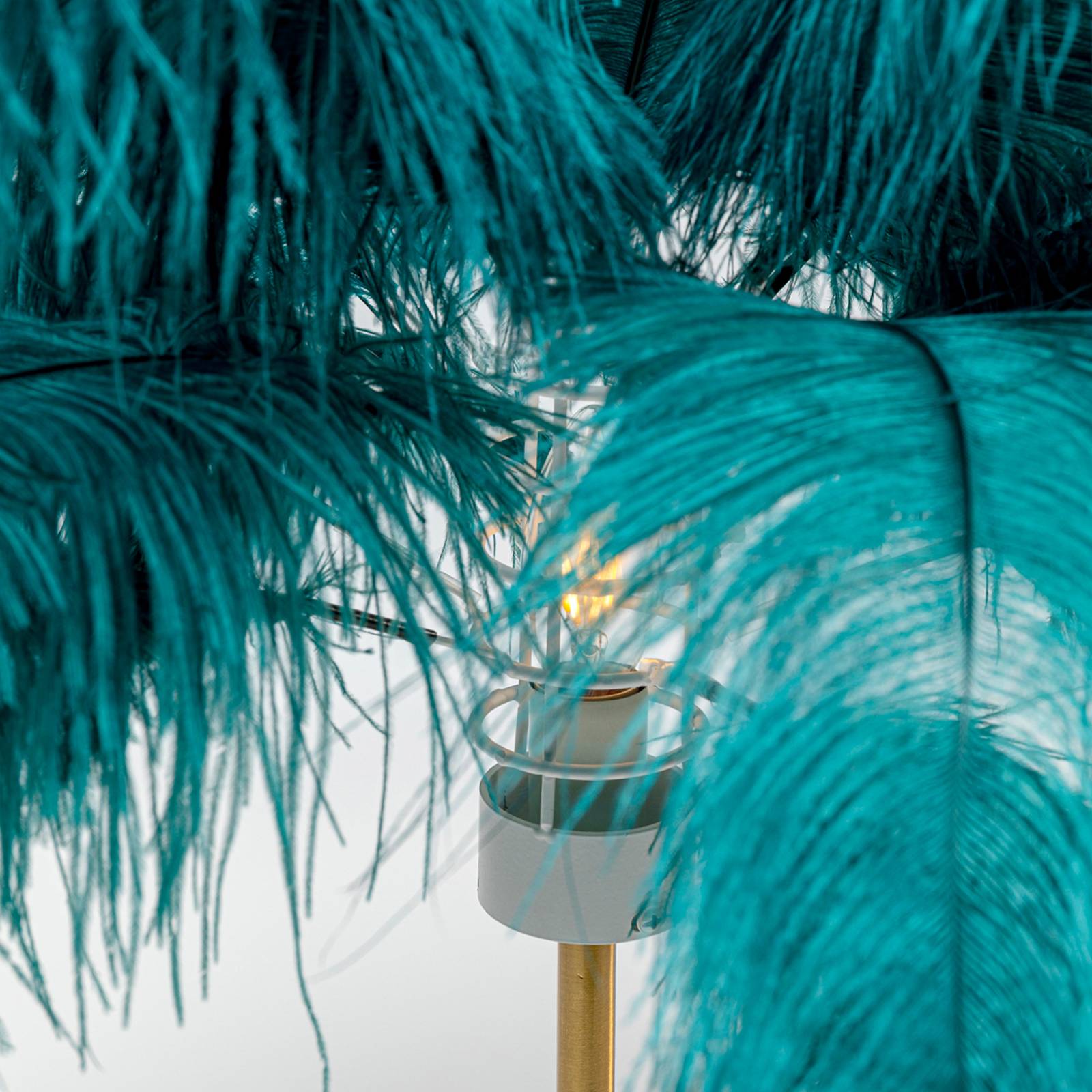 KARE Feather Palm lampa stołowa z piórami, zielona