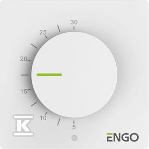 Regulator temperatury z pokrętłem, przewodowy, ENGO ESIMPLE230W, natynkowy, biały, 230V