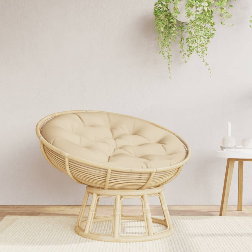 Okrągła poduszka, beżowa, Ø 100 x11 cm, tkanina Oxford