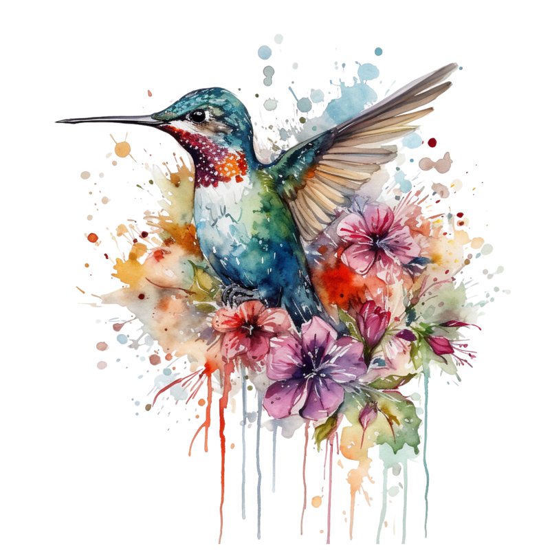 Naprasowanka Kolibry ptak sztuka art 4