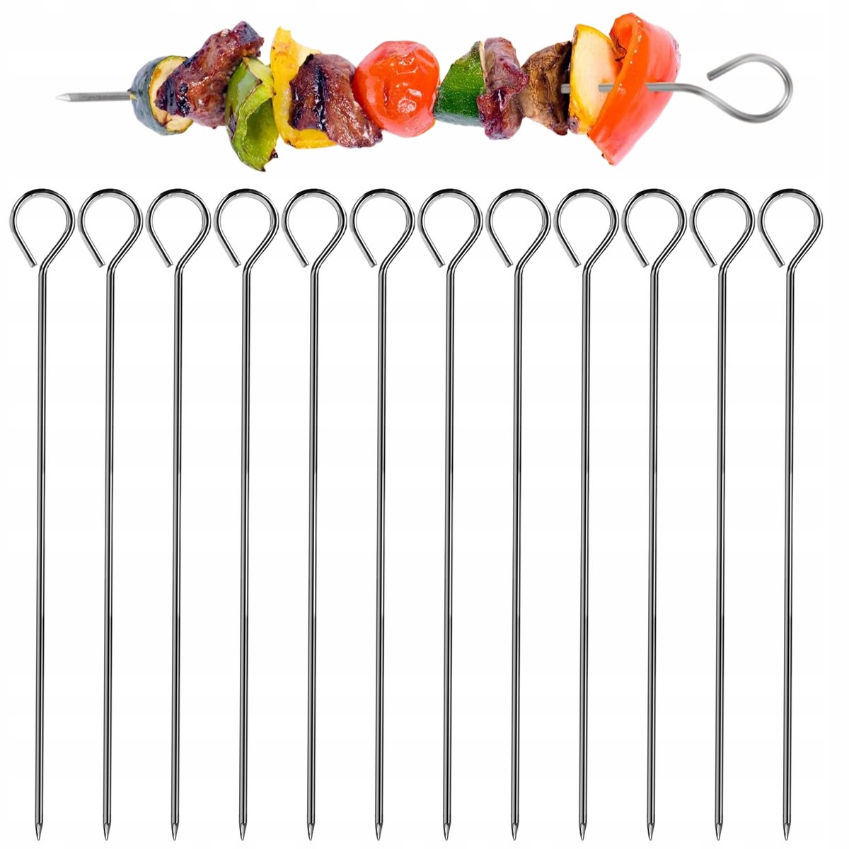 Szpikulce do szaszłyków mięsa na grilla stal nierdzewna grill 12 szt 30 cm