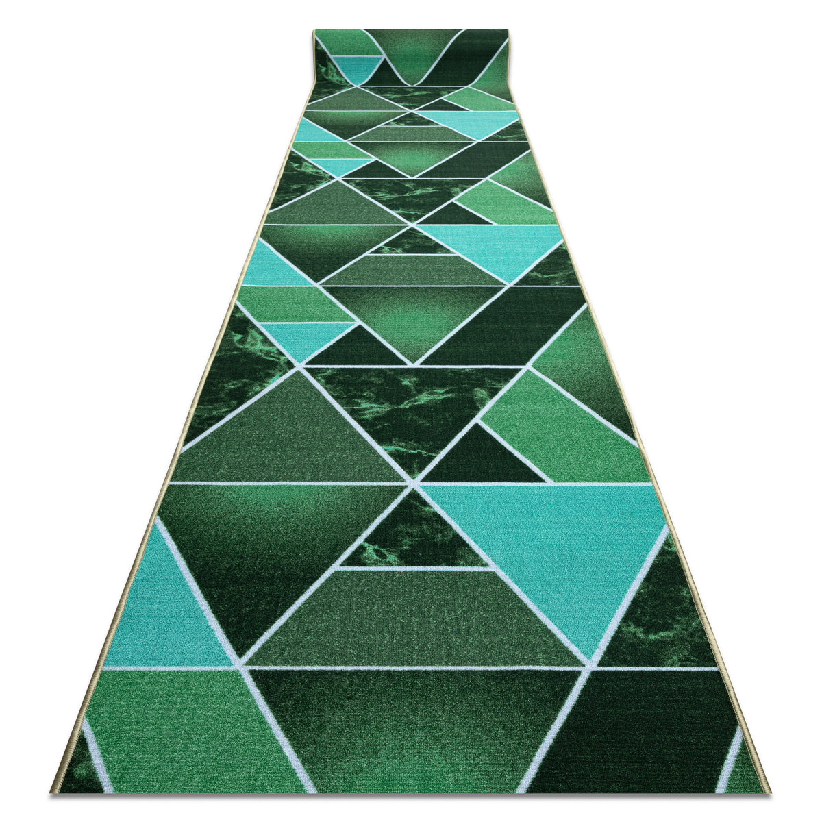 CHODNIK PODGUMOWANY TRÓJKĄTY zieleń 90cm, 90x170 cm