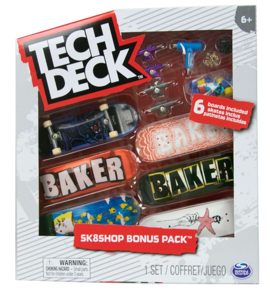 Tech Deck zestaw Sk8Shop 6 deskorolek Bonus Pack Baker + akcesoria