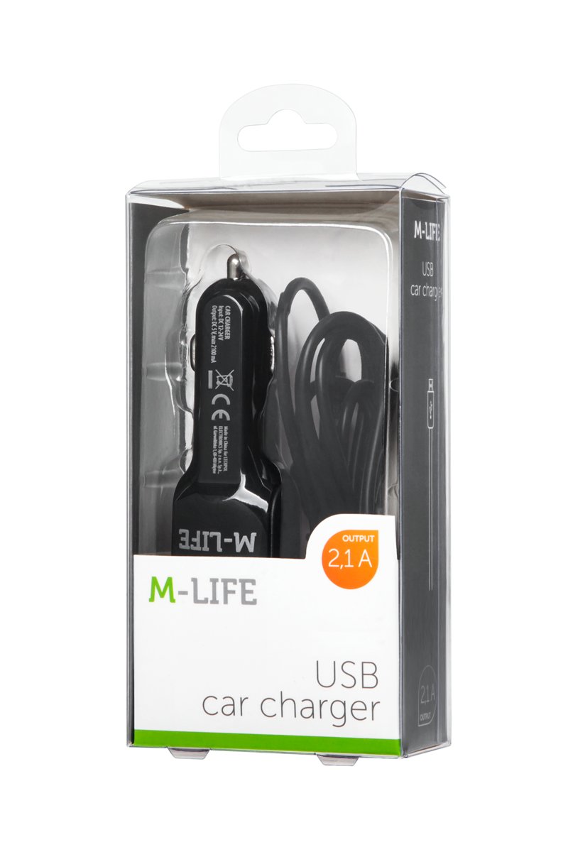 Apple M-LIFE Ładowarka samochodowa M-Life do iPhone, iPad + USB 2100 mA LEC-ML0993