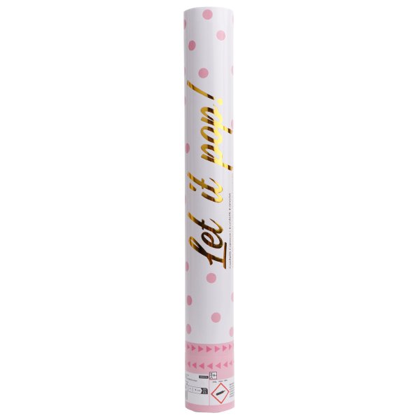 TUBA Z KONFETTI 40 CM RÓŻOWE