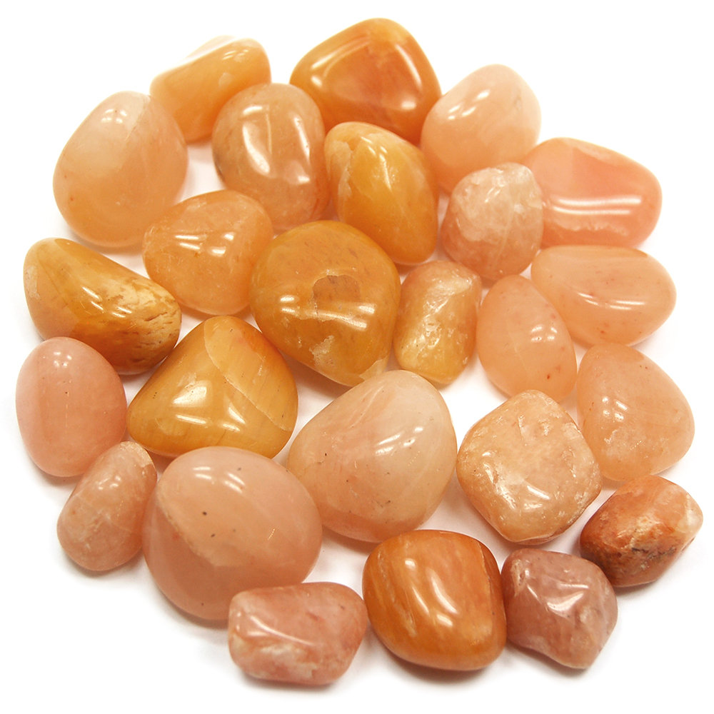 Kalcyt Orangen, naturalny kamień bębnowany (M / 2~3 cm)