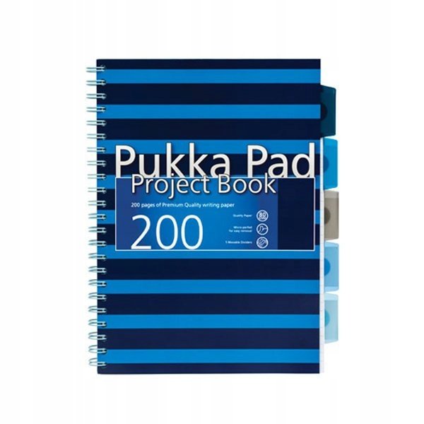 KOŁOZESZYT A4 PUKKA PAD 200K PRZEKŁADKI NAVY