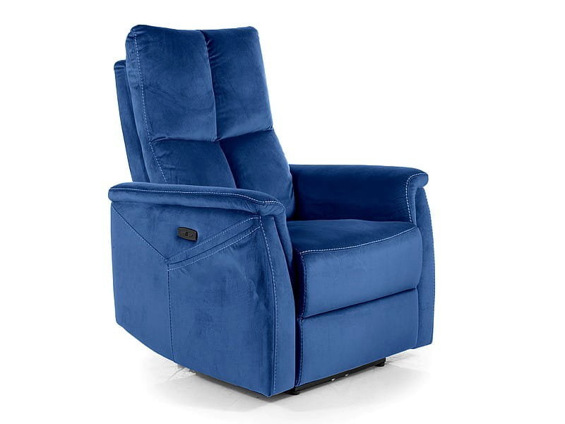Fotel Rozkładany Neptun M (Funkcja Masażu) Velvet Bluvel 86 Granatowy