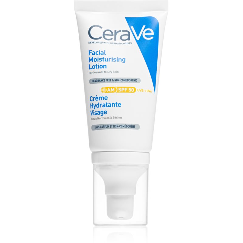 CeraVe nawilżający krem do twarzy SPF 50 dla skóry normalnej i suchej 52 ml