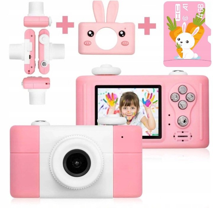 Cyfrowy aparat dla dzieci Króliczek 20 Mpx + Karta Pamięci 4 GB