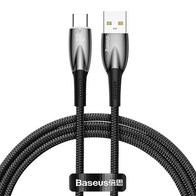 Baseus Glimmer Series kabel do szybkiego ładowania USB-A - USB-C 100W 480Mb/s 1m czarny