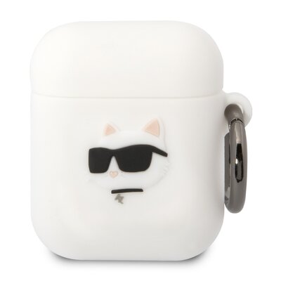 Karl Lagerfeld etui do Airpods 1 / 2 KLA2RUNCHH białe 3D Silicone NFT Karl