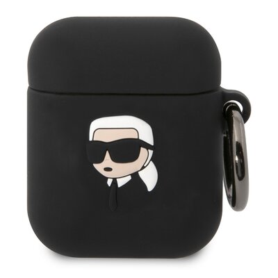 Karl Lagerfeld etui do Airpods 1 / 2 KLA2RUNIKK czarne 3D Silicone NFT Karl