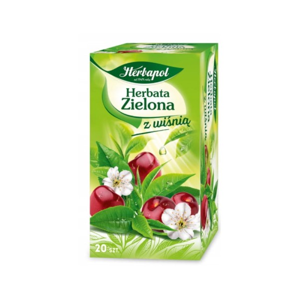 Herbapol Herbapol Herbata zielona kwitnąca wiśnia 34 g (20 x 1,7 g)