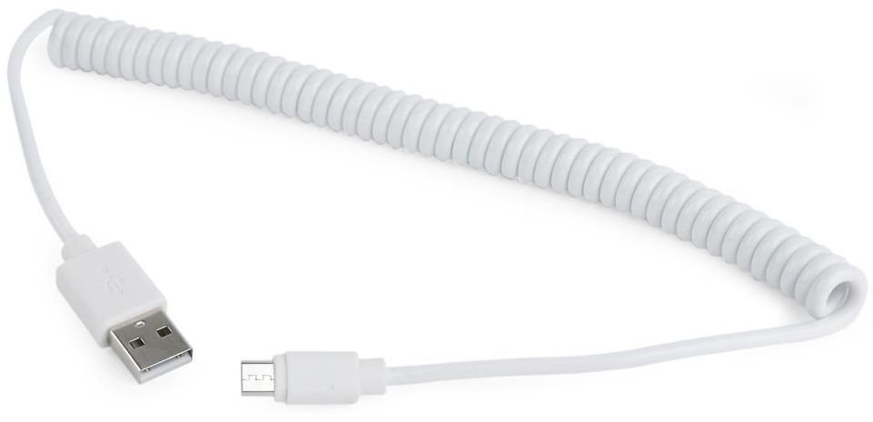 Zdjęcia - Kabel Gembird CC-mUSB2C-AMBM-6-W  Micro-USB 2.0 spirala, 1.8m, biały 