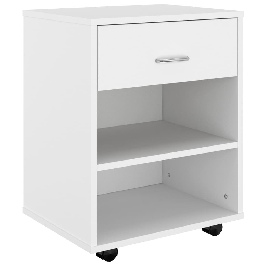vidaXL Szafka na kółkach biała 46x36x59 cm płyta wiórowa 808467