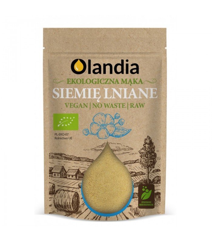 Siemię lniane mielone odtłuszczone, mąka z lnu, BIO, 400 g, Olandia